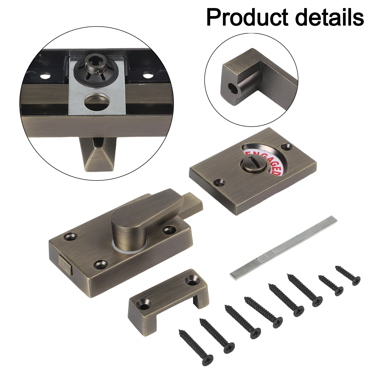 WC Door Lock Toilet Door Lock Indicator Bolt Indicator Lock Anti-prying Anti-theft Bronze With Screw Zinc Alloy
WC Door Lock Toilet Door Lock Indicator Bolt Indicator Lock Anti-prying Anti-theft Bronze With Screw Zinc Alloy