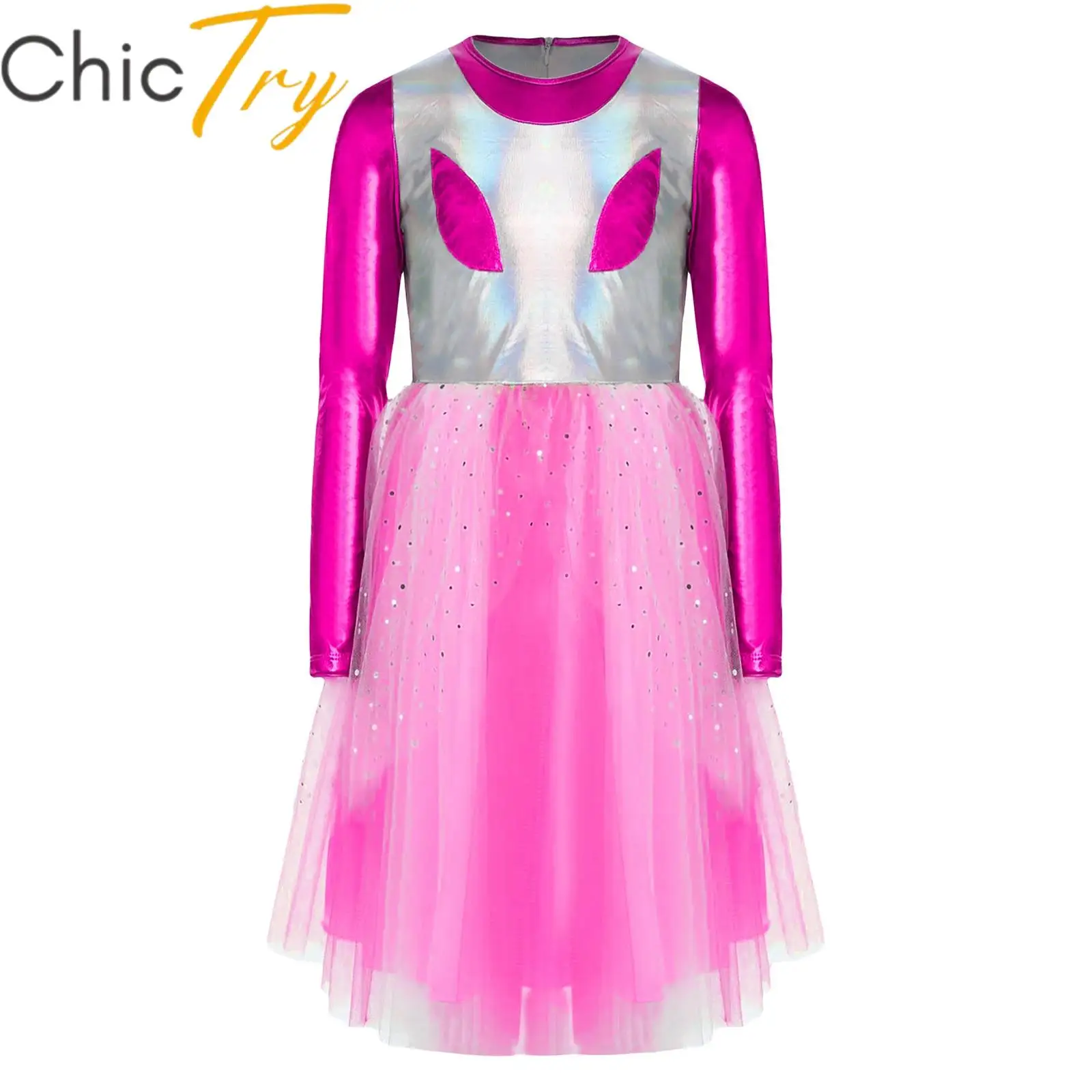Kids Girls Halloween Alien Costume Outer Space Cosplay Party Dress Long Sleeve Sequins Tulle Dress Shimmering Carnival Dress Up
Kids Girls Halloween Alien Costume Outer Space Cosplay Party Dress Long Sleeve Sequins Tulle Dress Shimmering Carnival Dress Up