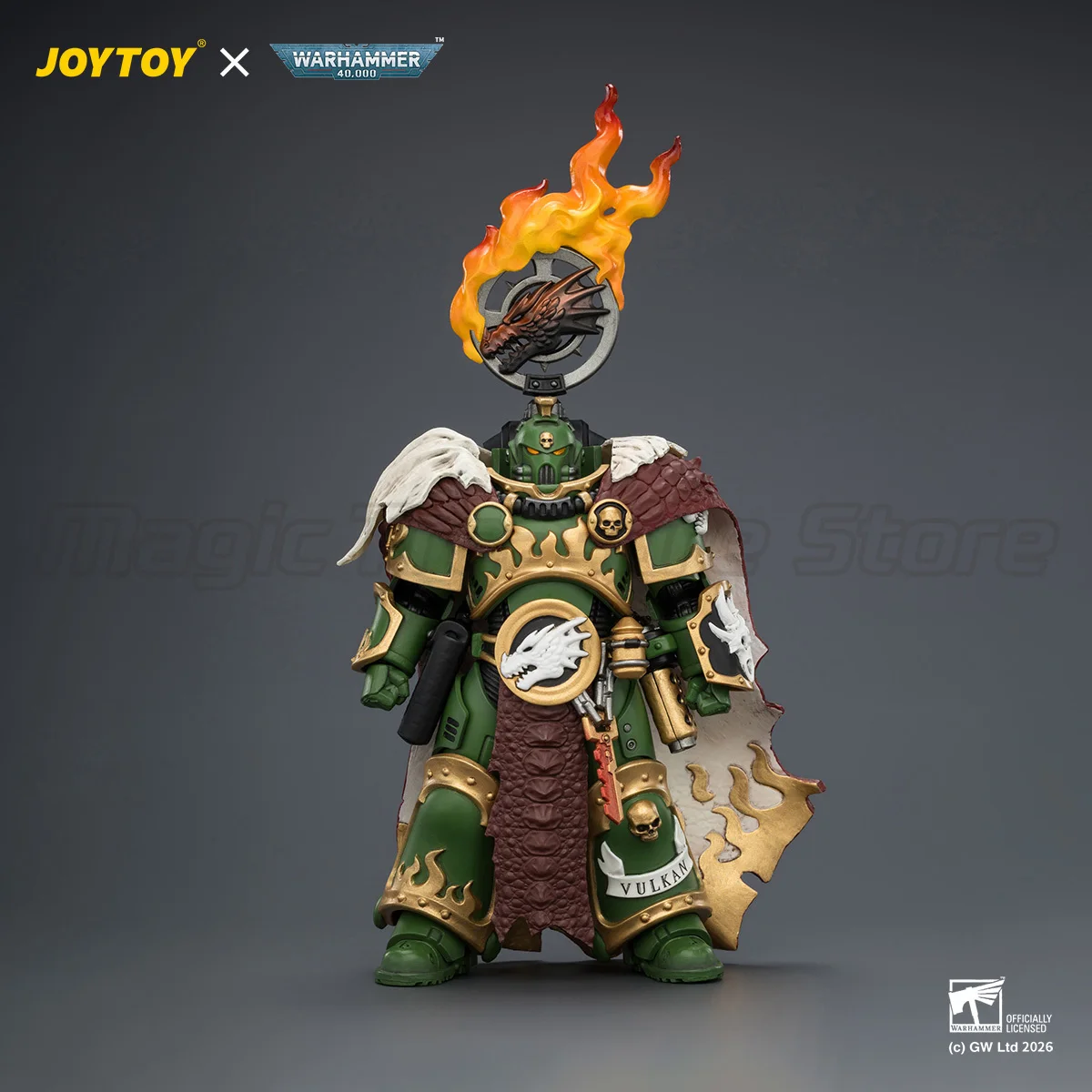 【Pre-sale】JOYTOY Warhammer 40K Salamanders Vulkan He'stan Father with The Spear of Vulkan and The Gauntlet of The Forge H12.5cm
【Pre-sale】JOYTOY Warhammer 40K Salamanders Vulkan He'stan Father with The Spear of Vulkan and The Gauntlet of The Forge H12.5cm
