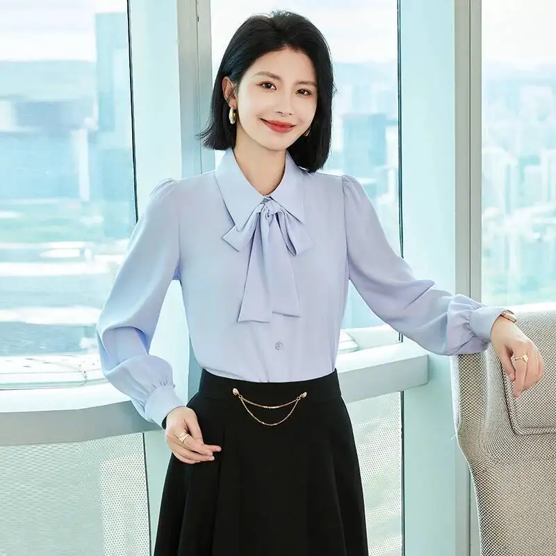 Элегантные модные блузки с длинным рукавом, рубашки для женщин, осенне-осенняя офисная рабочая одежда, профессиональные женские топы, одежда
Элегантные модные блузки с длинным рукавом, рубашки для женщин, осенне-осенняя офисная рабочая одежда, профессиональные женские топы, одежда