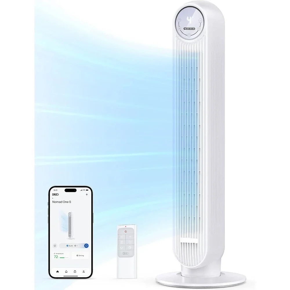 Tower Fan for Bedroom, 25ft/s Smart Standing Fans, 90° Oscillating Floor Fan with 4 Modes, 4 Speeds, 8H Timer, 28dB, Bladeless
Tower Fan for Bedroom, 25ft/s Smart Standing Fans, 90° Oscillating Floor Fan with 4 Modes, 4 Speeds, 8H Timer, 28dB, Bladeless