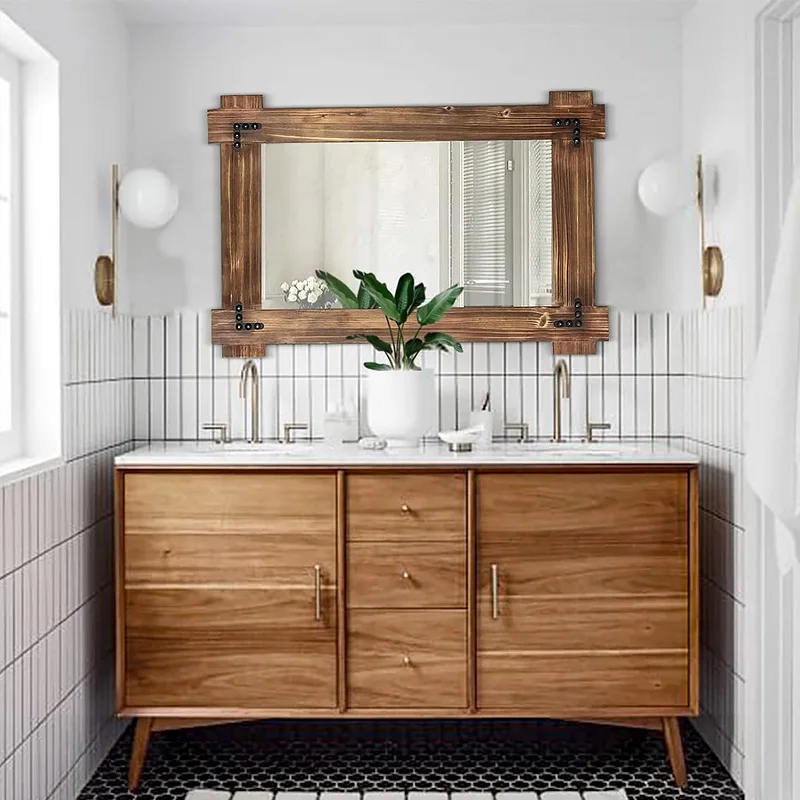 American retro hanging mirror wall solid wood makeup full-body wall-attached full-length
American retro hanging mirror wall solid wood makeup full-body wall-attached full-length