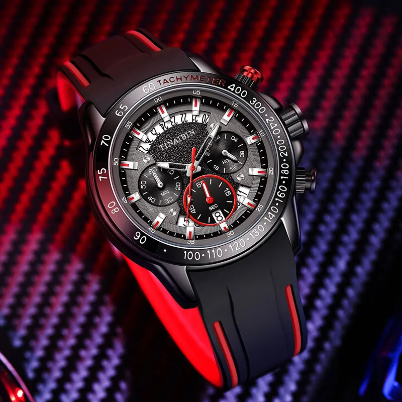 Business Silicone Strap Waterproof Quartz Men's Wristwatches Complete Calendar Display Sport Clock Male Men Top Brand Luxury
Business Silicone Strap Waterproof Quartz Men's Wristwatches Complete Calendar Display Sport Clock Male Men Top Brand Luxury