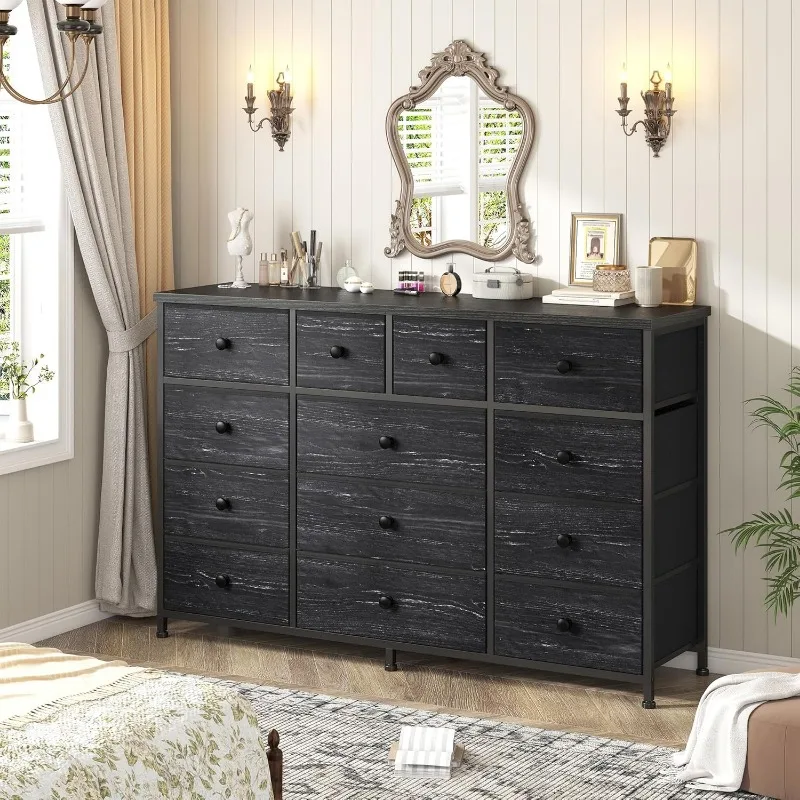 Black Dresser for Bedroom with 13 Fabric Drawers Bedroom Long Dressers & Chest of Drawers with Wood Top
Black Dresser for Bedroom with 13 Fabric Drawers Bedroom Long Dressers & Chest of Drawers with Wood Top