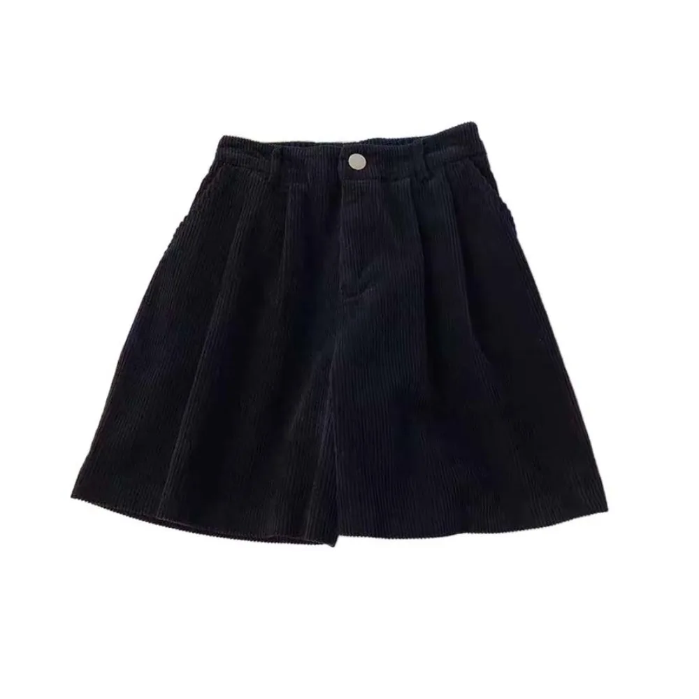 Simple High Waist Women Corduroy Shorts Stripe Two Pockets Wide Leg Short Pants Large Size Elastic Loose Streetwear Ladies
Simple High Waist Women Corduroy Shorts Stripe Two Pockets Wide Leg Short Pants Large Size Elastic Loose Streetwear Ladies