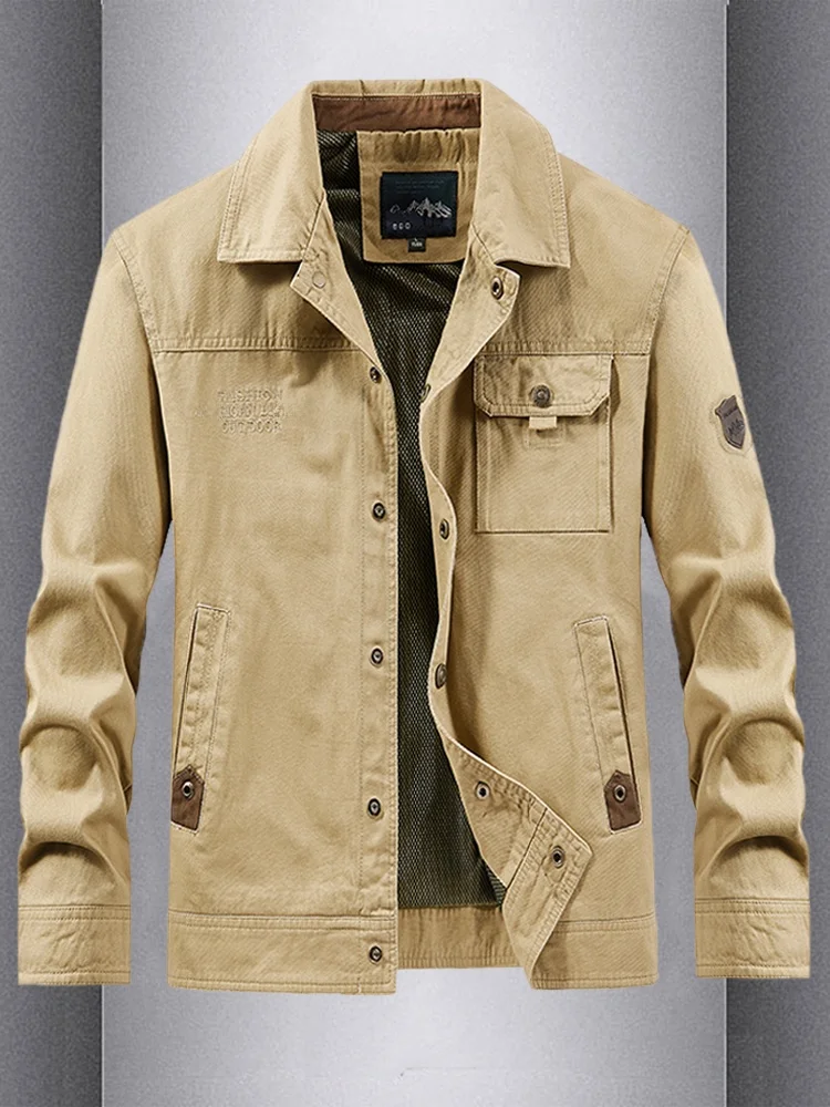 Spring Autumn Flip Collar Jaet Men's Outdoor Multi ket Workwear Loose Casual Breathable Top Men's Faion Ci Sle
Spring Autumn Flip Collar Jaet Men's Outdoor Multi ket Workwear Loose Casual Breathable Top Men's Faion Ci Sle