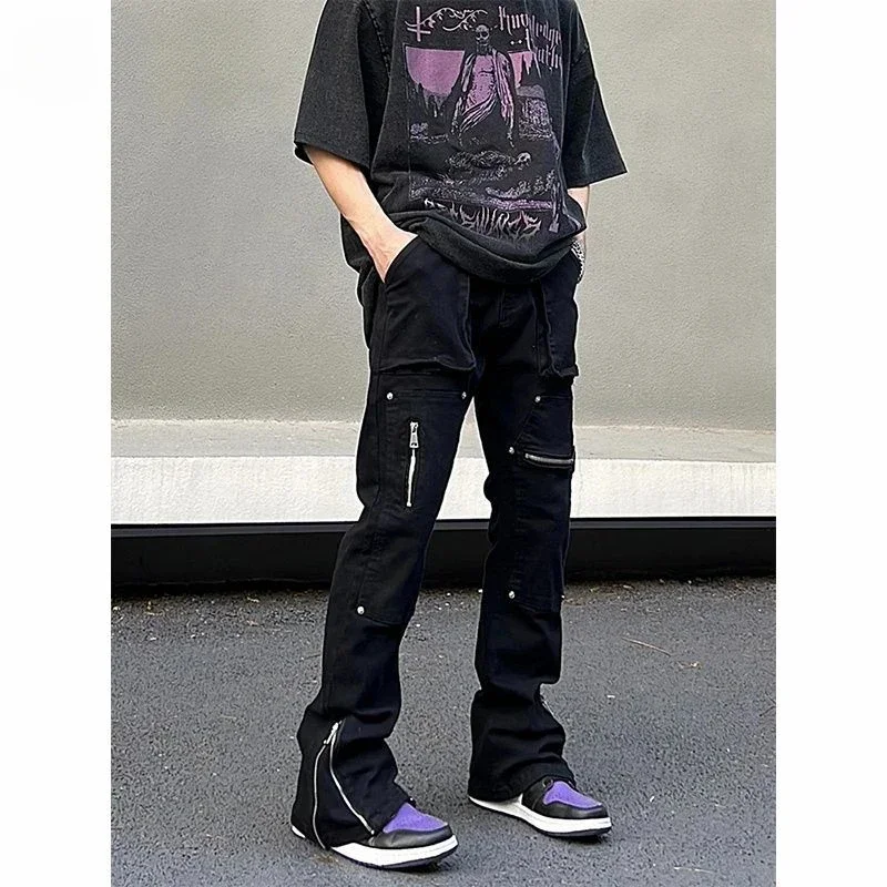 Джинсы Techwear Y2k мужские, модные брюки из денима с широкими штанинами, повседневные уличные прямые мешковатые джинсы в стиле хип-хоп, черные
Джинсы Techwear Y2k мужские, модные брюки из денима с широкими штанинами, повседневные уличные прямые мешковатые джинсы в стиле хип-хоп, черные