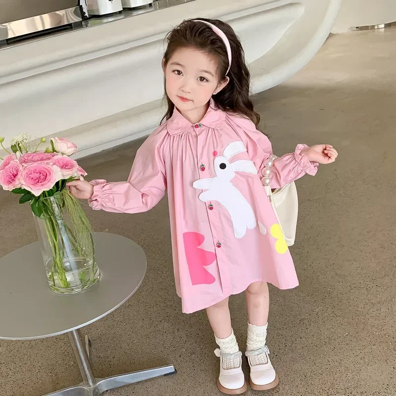Baby Girls Casual Dress Cartoon Rabbit Strawberry Princess Shirt Dress Kids Clothing 2-8 Years Children Beach Vacation Clothes
Baby Girls Casual Dress Cartoon Rabbit Strawberry Princess Shirt Dress Kids Clothing 2-8 Years Children Beach Vacation Clothes