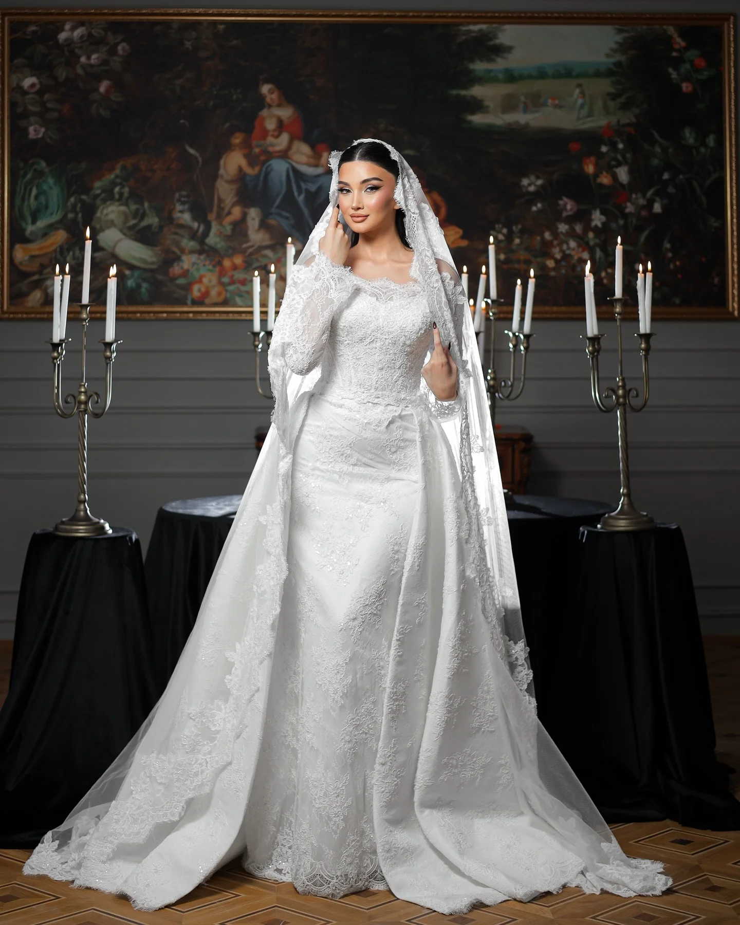 Customized Luxurious Lace Off Shoulder Mermaid Wedding Dress Detachable Train Long Sleeves Satin Bridal Gown Vestidos De Novias
Customized Luxurious Lace Off Shoulder Mermaid Wedding Dress Detachable Train Long Sleeves Satin Bridal Gown Vestidos De Novias
