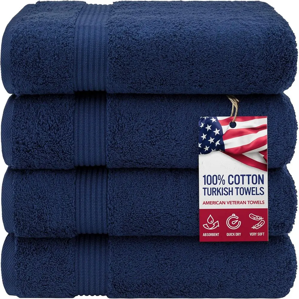 Premium 4-Piece Cotton Bath Towel Set, Extra Large 27x54, Navy Blue
Premium 4-Piece Cotton Bath Towel Set, Extra Large 27x54, Navy Blue