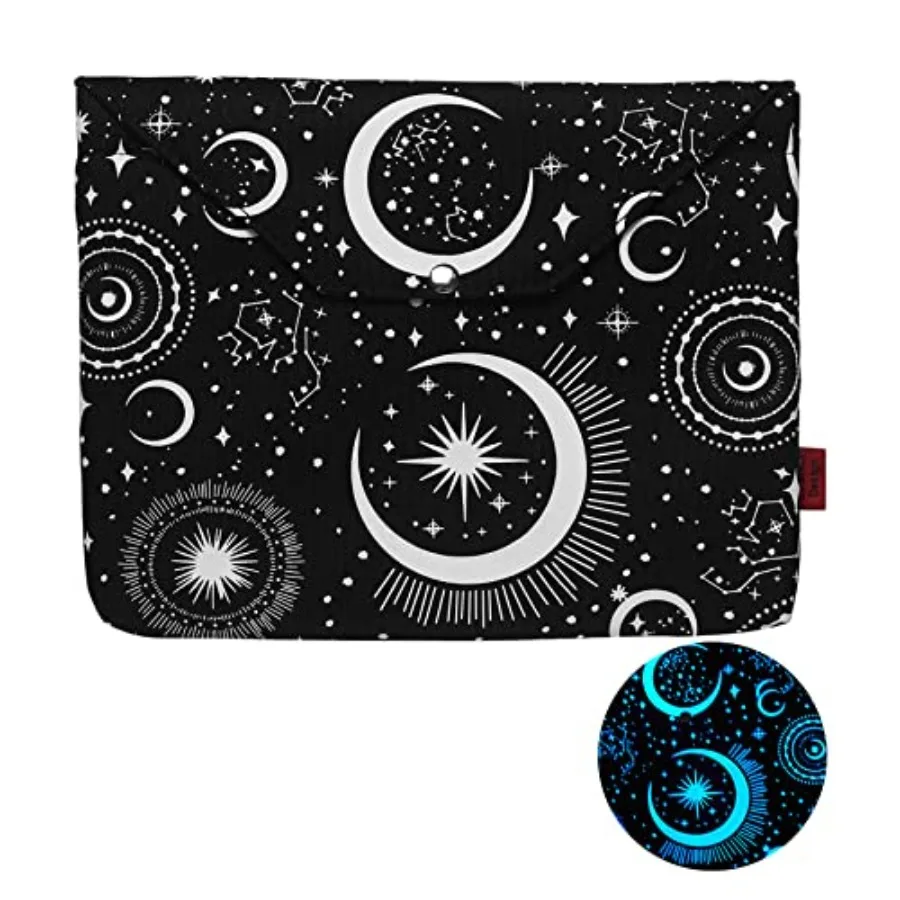 Glow in the Dark Moon and Star Padded Book Sleeve with Button and Extra Pocket, 11 x 9 Inch, Book Covers for Paperback, Book Lo
Glow in the Dark Moon and Star Padded Book Sleeve with Button and Extra Pocket, 11 x 9 Inch, Book Covers for Paperback, Book Lo