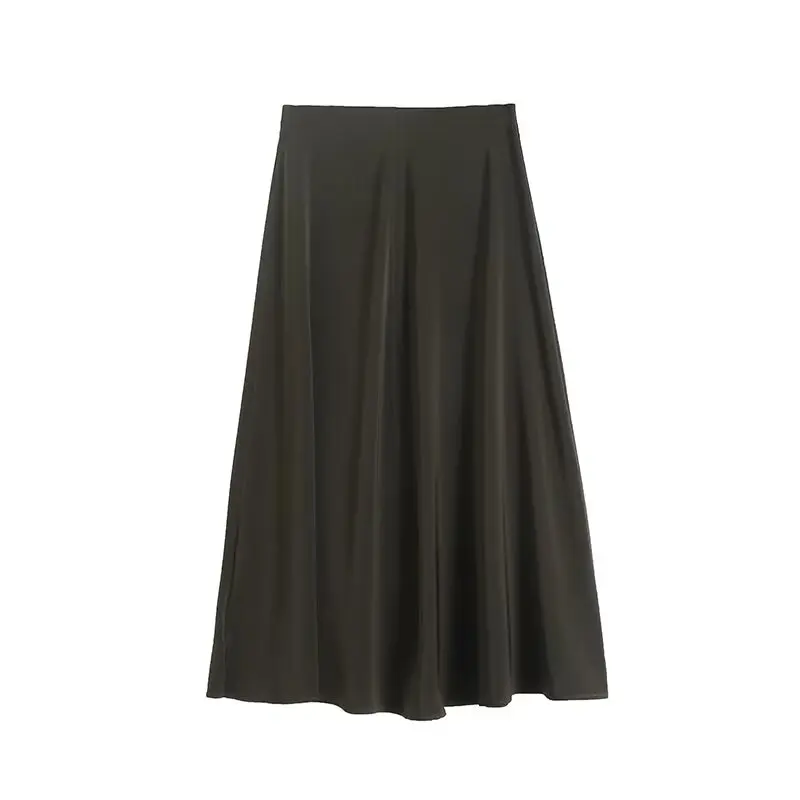 Women's new Chic fashion casual versatile satin texture wide swing MIDI skirt retro high waisted back zipper women's skirt Skazi
Women's new Chic fashion casual versatile satin texture wide swing MIDI skirt retro high waisted back zipper women's skirt Skazi