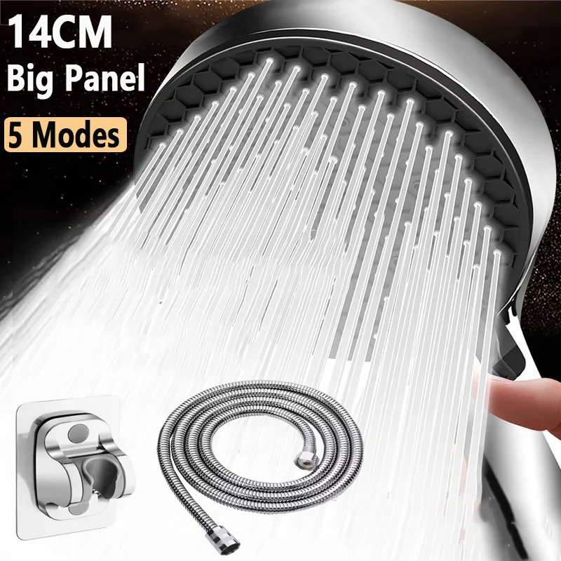 14 см большая панель, 5 режимов, набор насадок для душа с повышением давления, распылительная насадка высокого давления с большим потоком, массажный душ, аксессуары для ванной комнаты
14 см большая панель, 5 режимов, набор насадок для душа с повышением давления, распылительная насадка высокого давления с большим потоком, массажный душ, аксессуары для ванной комнаты