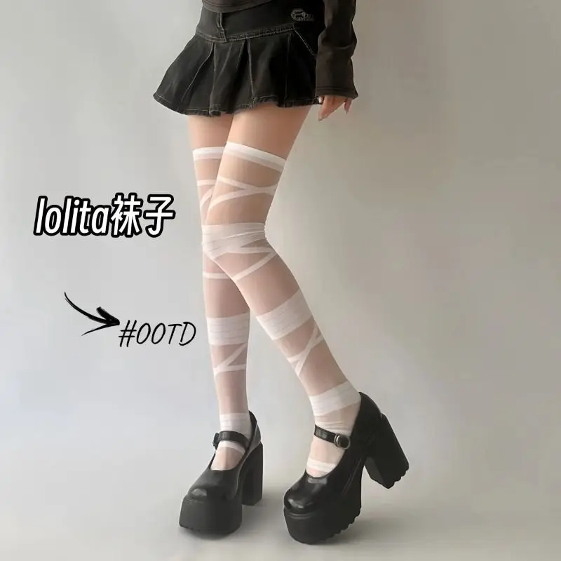 Strappy Stockings White Pure Desire Lolita Socks Subculture Long Tube Over-the-Knee Socks Y2K White Silk Spring Summer Thin Styl
Strappy Stockings White Pure Desire Lolita Socks Subculture Long Tube Over-the-Knee Socks Y2K White Silk Spring Summer Thin Styl