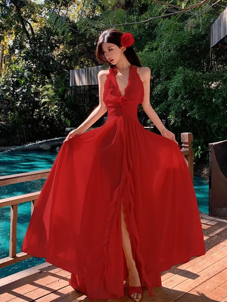 Ele Red Bal Ne Hanging Long Skirt V-Ne Svel Women's Holiday Travel Beach Photoaphy Chiffon Dr
Ele Red Bal Ne Hanging Long Skirt V-Ne Svel Women's Holiday Travel Beach Photoaphy Chiffon Dr