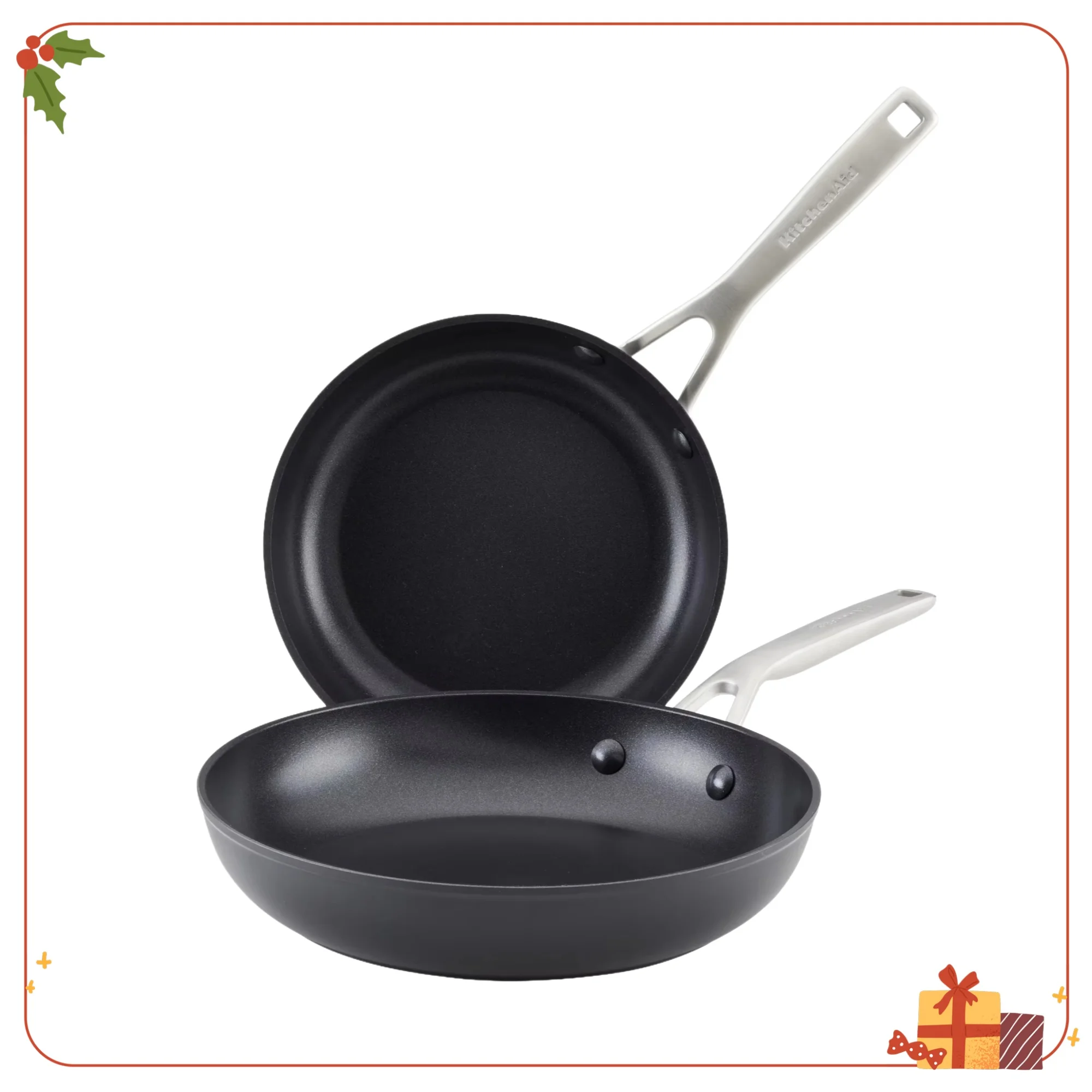 Hard-Anodized Induction 2-Piece Nonstick Frying Pan Set Matte Black, Oven Safe for Searing & Frying
Hard-Anodized Induction 2-Piece Nonstick Frying Pan Set Matte Black, Oven Safe for Searing & Frying