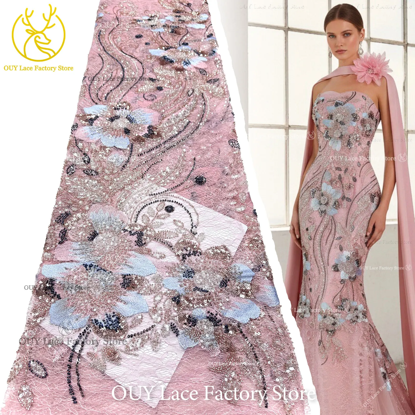 2026 New Design African 3D Flower Embroidery Tulle Mesh Lace Fabric Nigerian French Beaded Sequins Lace Sewing Wedding Dress
2026 New Design African 3D Flower Embroidery Tulle Mesh Lace Fabric Nigerian French Beaded Sequins Lace Sewing Wedding Dress