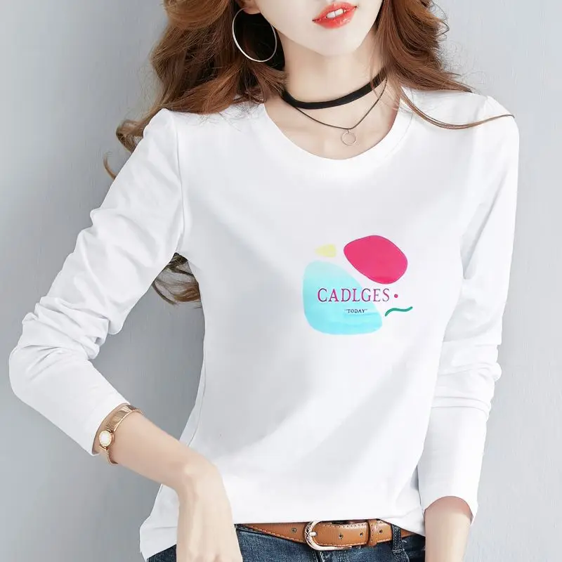 Women Autumn Fashion Simplicity Printing White O-neck Long Sleeve T-Shirt Women Clothes Casual Loose All-match Temperament Tops
Women Autumn Fashion Simplicity Printing White O-neck Long Sleeve T-Shirt Women Clothes Casual Loose All-match Temperament Tops