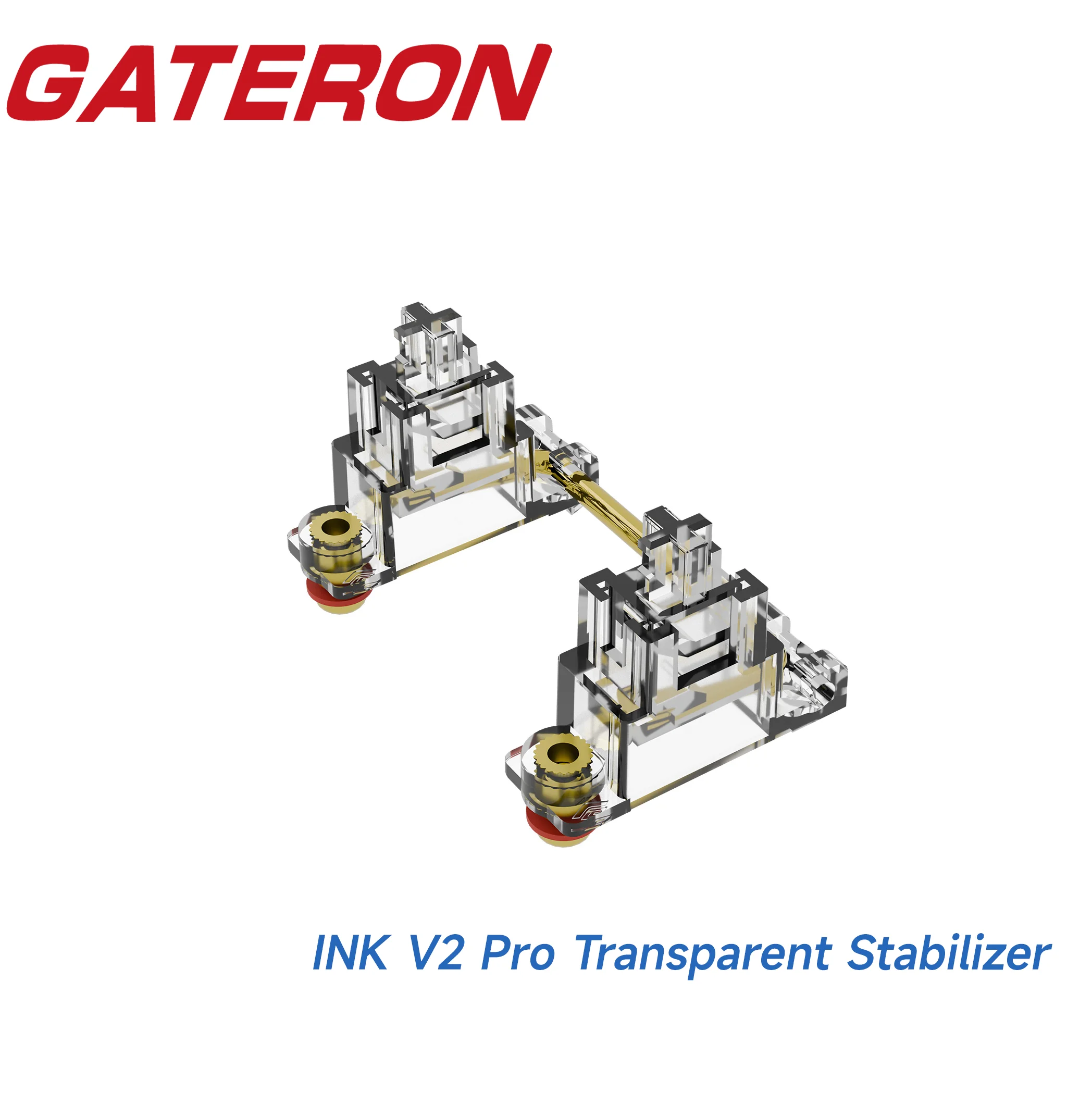 GATERON INK V2 Pro Transparent Stabilizer 7u 6.25u 2u PCB Mount Screw In Set Golden Wire Customized DIY Mechanical Keyboard
