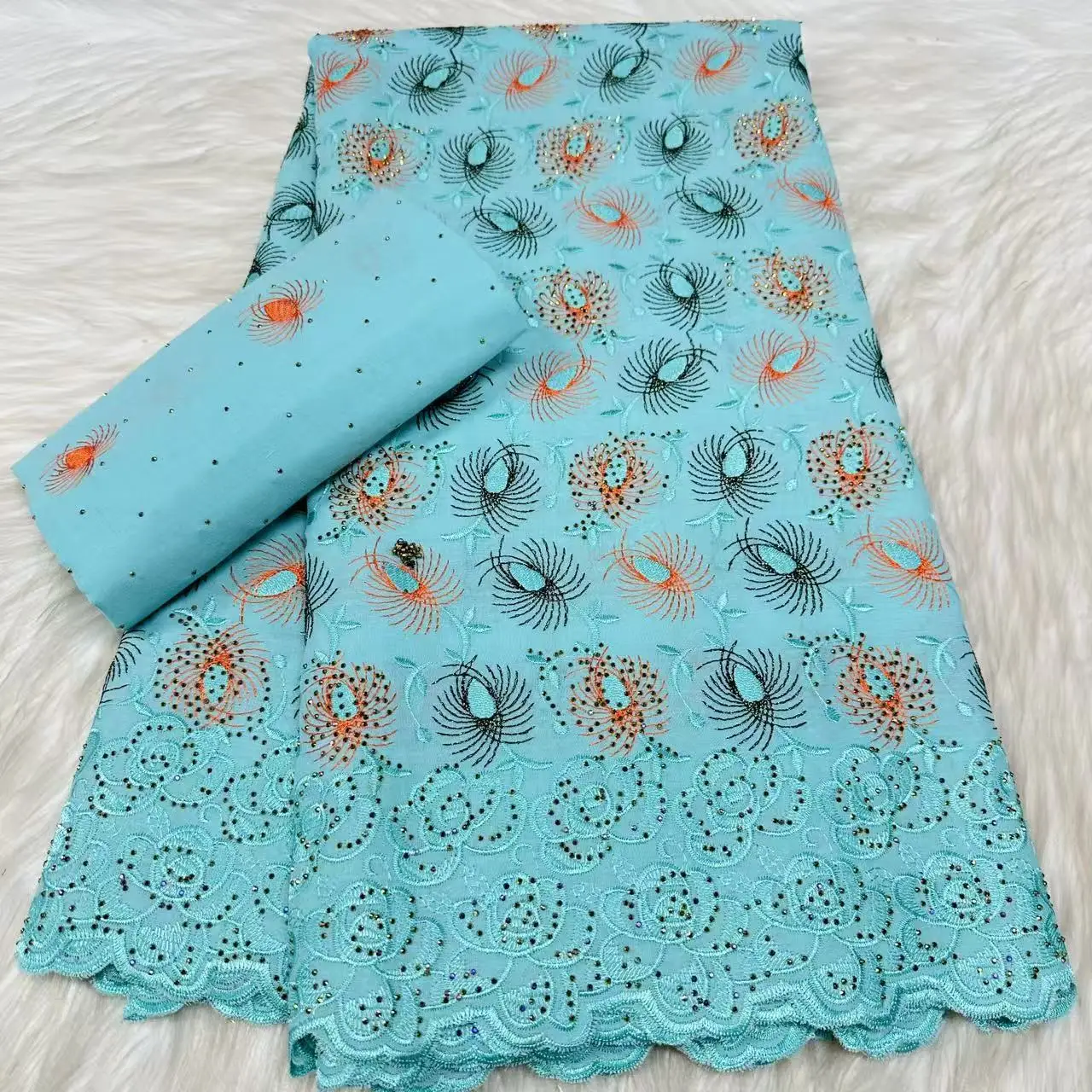 5+2 Yards Teal Cotton African Lace Fabric With Stones 2026 High Quality Swiss Voile Lace Fabric For Nigerian Party Dress PYC2622
5+2 Yards Teal Cotton African Lace Fabric With Stones 2026 High Quality Swiss Voile Lace Fabric For Nigerian Party Dress PYC2622
