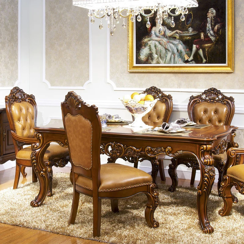 Dining table and chairs Solid wood American restaurant rectangular European retro dining table and chairs Small apartment
Dining table and chairs Solid wood American restaurant rectangular European retro dining table and chairs Small apartment