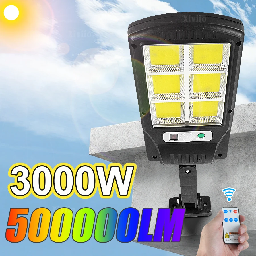 Солнечные светильники для улицы 500000LM, 3000W, с датчиком движения, водонепроницаемые, для сада и двора, с дистанционным управлением
Солнечные светильники для улицы 500000LM, 3000W, с датчиком движения, водонепроницаемые, для сада и двора, с дистанционным управлением