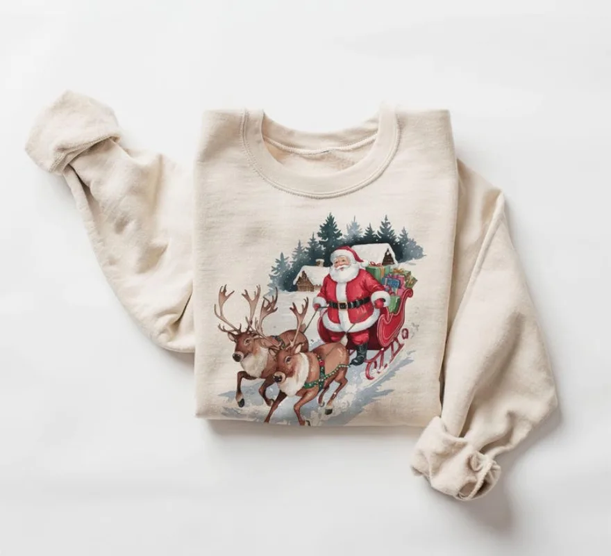 Ретро Санта-Клаус с оленями, Рождественская зимняя толстовка с капюшоном, Санта-Клаус, сани, снежный лес, наряд, сани с оленями, толстовка с капюшоном Samichlaus
Ретро Санта-Клаус с оленями, Рождественская зимняя толстовка с капюшоном, Санта-Клаус, сани, снежный лес, наряд, сани с оленями, толстовка с капюшоном Samichlaus