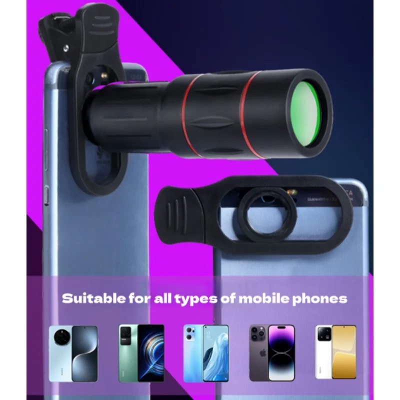 28X Clip-on Mobile Phone Lens Optical Telescope Lens Portable External Smartphone Camera Lens Suitable for Outdoor Camping Bird
28X Clip-on Mobile Phone Lens Optical Telescope Lens Portable External Smartphone Camera Lens Suitable for Outdoor Camping Bird