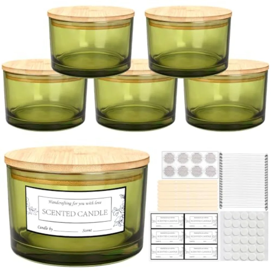 24oz Candle Jars 6 Pack Multi-Wick Wide Mouth Empty Glass Containers for Making Candles with Airtight Bamboo Lids Sticky Warnin
24oz Candle Jars 6 Pack Multi-Wick Wide Mouth Empty Glass Containers for Making Candles with Airtight Bamboo Lids Sticky Warnin