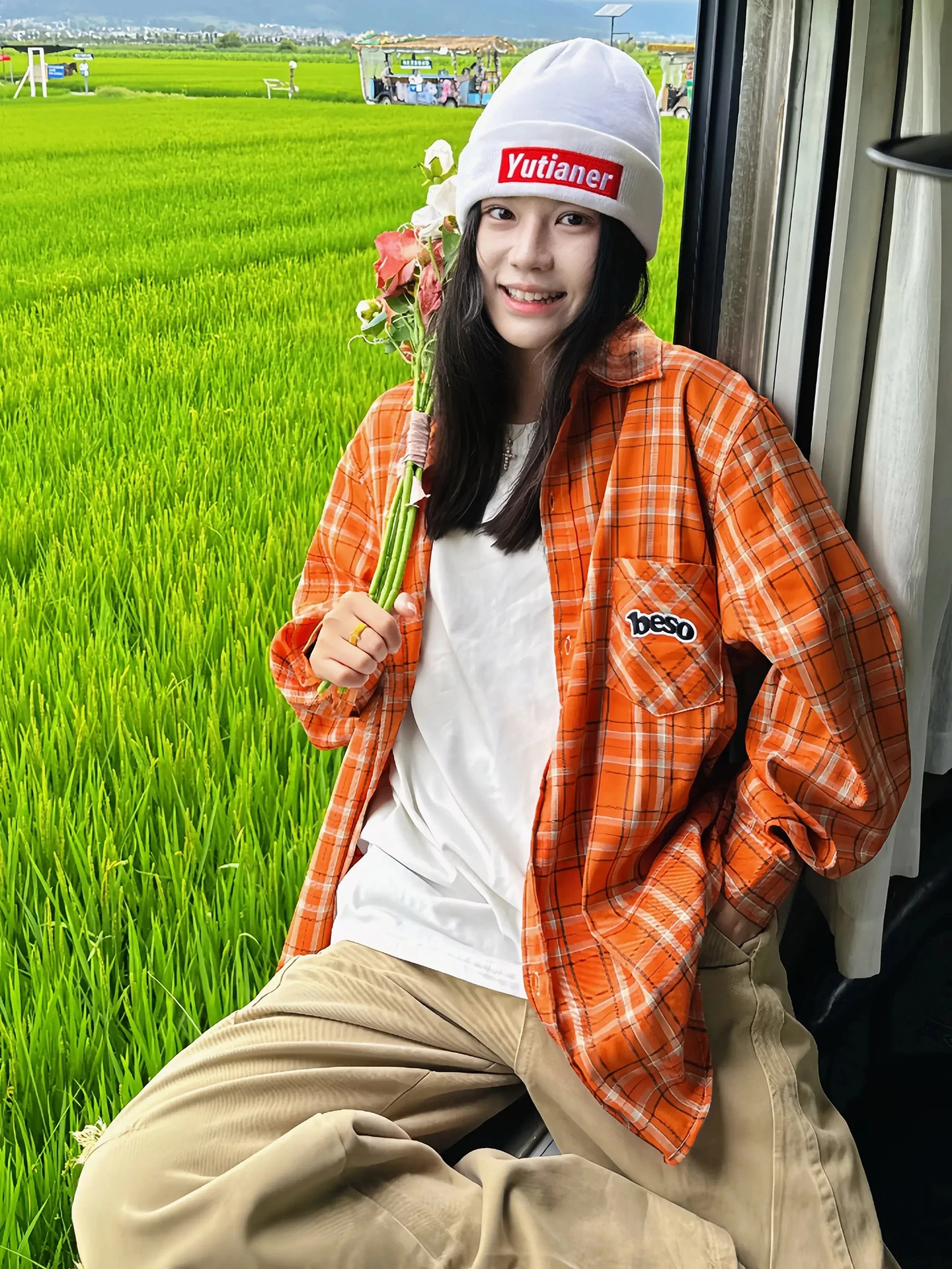 Orange Loose Embroidered Plaid Casual irt Women's High-End Lightweight Age-Defng Sli Single-Layer Coat Autumn Wear
Orange Loose Embroidered Plaid Casual irt Women's High-End Lightweight Age-Defng Sli Single-Layer Coat Autumn Wear