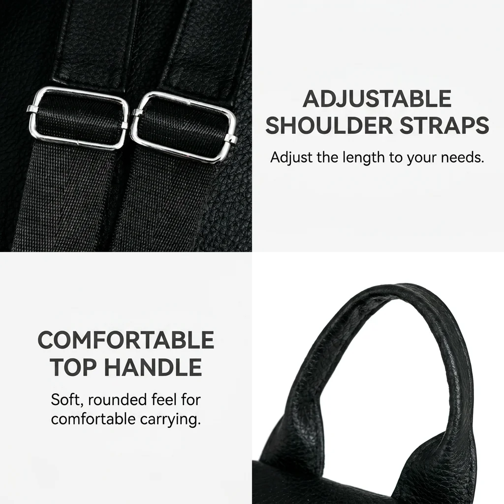 School Travel Bag Tear-Resistant Multi-Functional Daypack Convertible Backpack Minimalist Pu Women'S Backpack For Shopping Daily
School Travel Bag Tear-Resistant Multi-Functional Daypack Convertible Backpack Minimalist Pu Women'S Backpack For Shopping Daily
