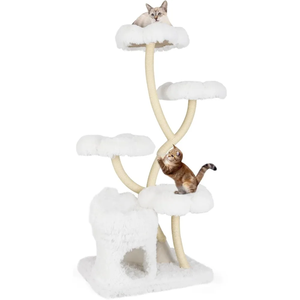 65 Inch Tall Cat Tree, Multi-Level Modern Cat Tree Tower with Sisal Scratching Posts, Cat Condo, Soft Long Plush Covered
65 Inch Tall Cat Tree, Multi-Level Modern Cat Tree Tower with Sisal Scratching Posts, Cat Condo, Soft Long Plush Covered