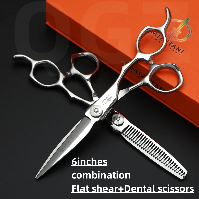 MIZUTANI thinning scissors, Shui Gu barber scissors, professional barber tools, flat scissors, 6.0 inch.
MIZUTANI thinning scissors, Shui Gu barber scissors, professional barber tools, flat scissors, 6.0 inch.