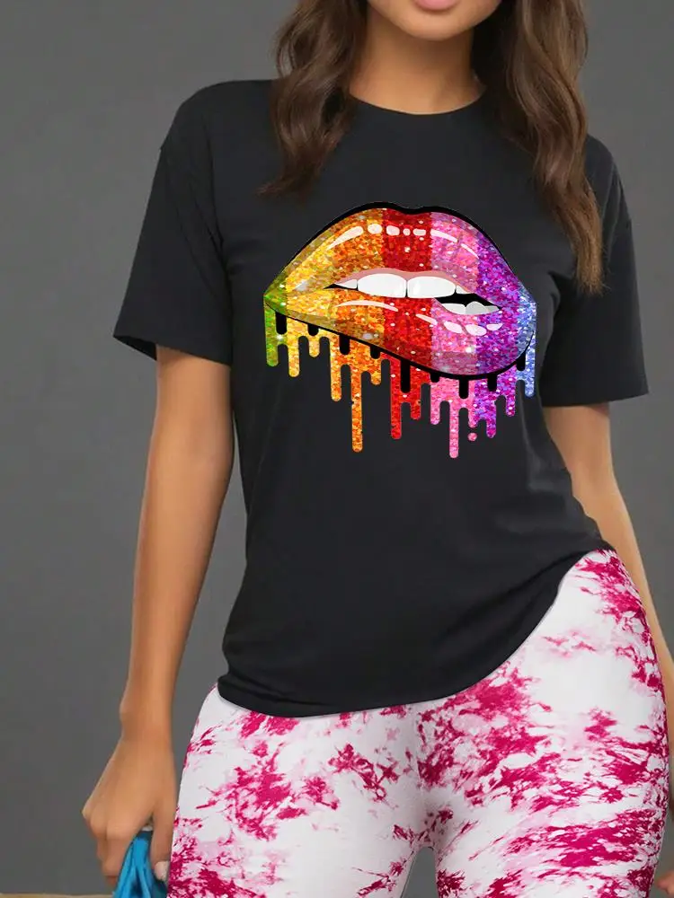 Sexy Lips Print Women T Shirts Floral Shorts Two Piece Set Fashion Casual Shorts Sets Comfortable Breathable Shirt Shorts Female
Sexy Lips Print Women T Shirts Floral Shorts Two Piece Set Fashion Casual Shorts Sets Comfortable Breathable Shirt Shorts Female