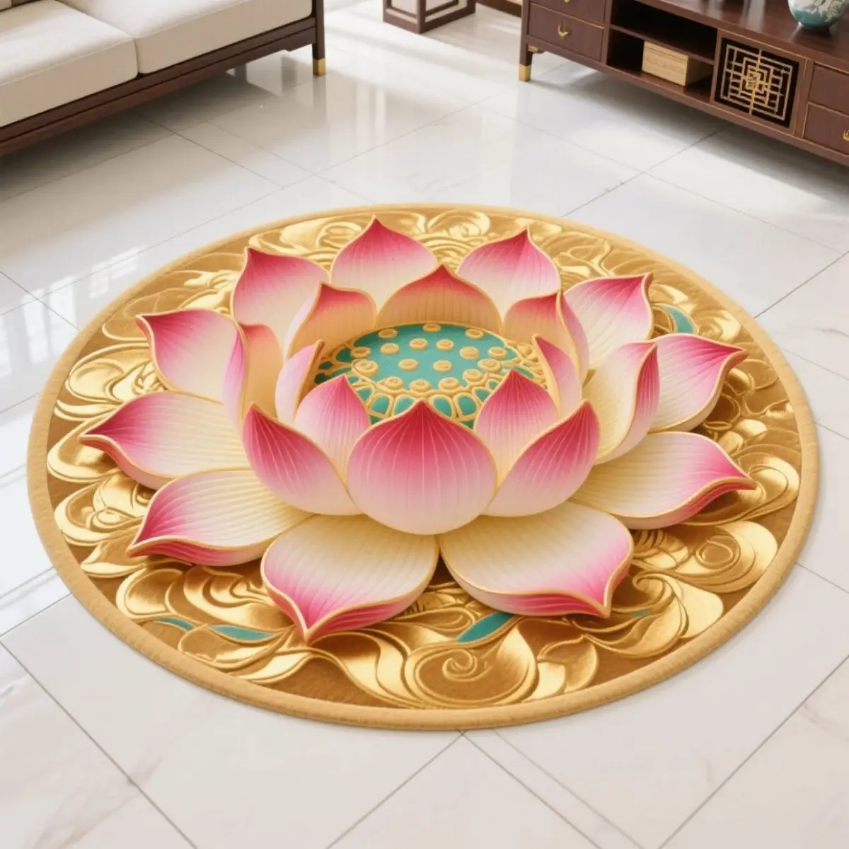 Chinese Lotus 3D Zen Meditation Mat Home Altar Prostration Pad Temple Carpet round ape Polyester Fiber Non-Waable Foot Mat
Chinese Lotus 3D Zen Meditation Mat Home Altar Prostration Pad Temple Carpet round ape Polyester Fiber Non-Waable Foot Mat