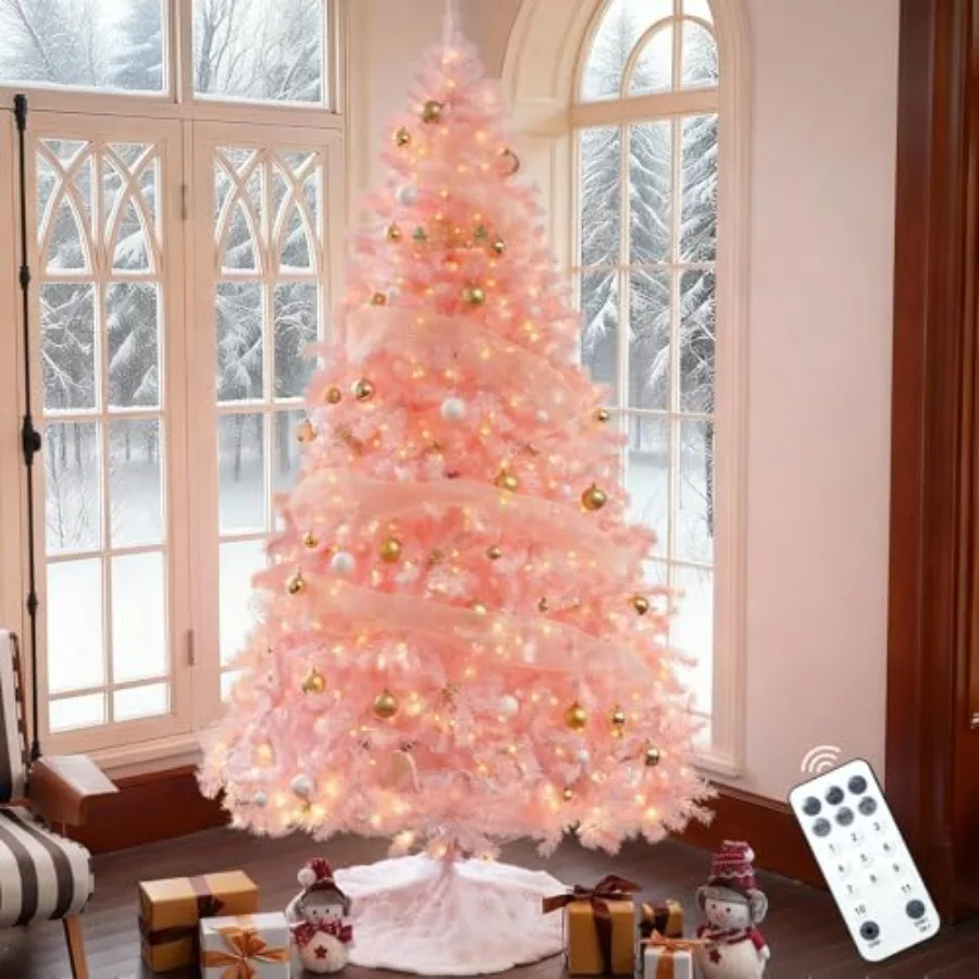 Prelit 7.5ft Pink Christmas Tree with 1500 PVC Branches, 600 Multicolor Lights, 11 Modes and Timer Remote Control, Auto-Hinged
Prelit 7.5ft Pink Christmas Tree with 1500 PVC Branches, 600 Multicolor Lights, 11 Modes and Timer Remote Control, Auto-Hinged
