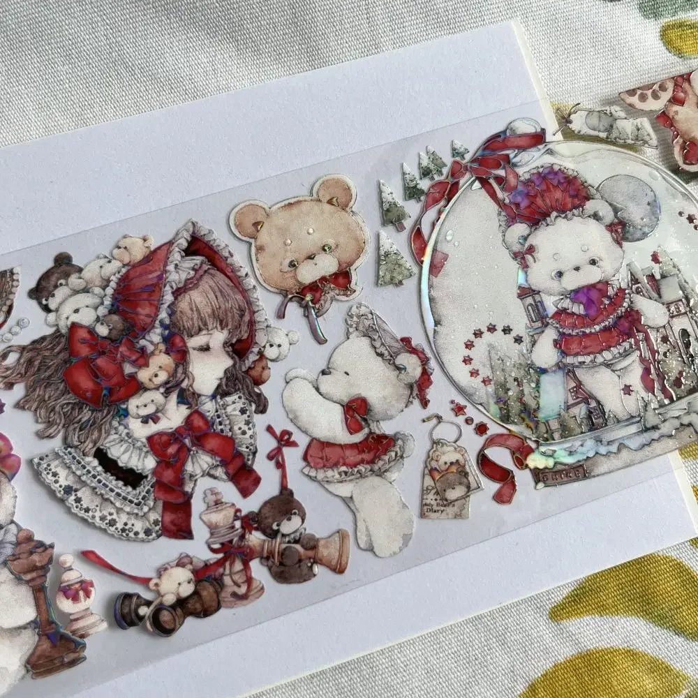 Journal Supplies Washi Tape 1 Loop Crystal Pet Paper Tape Cute Bear Characters Collage
Journal Supplies Washi Tape 1 Loop Crystal Pet Paper Tape Cute Bear Characters Collage