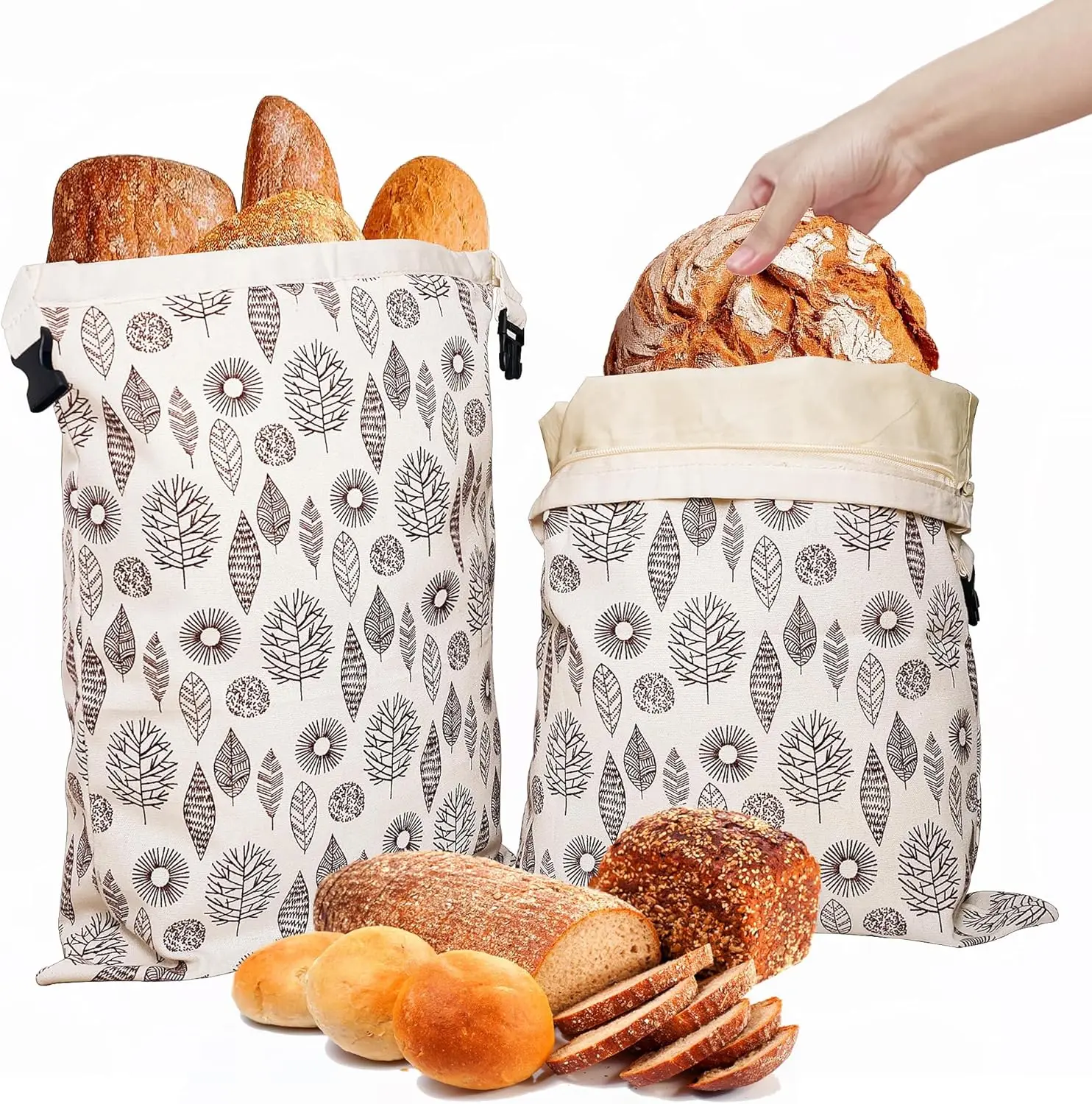 Reusable Beeswax Bread Bags for Freezer & Refrigerator, 17"×13" Natural Beeswax-Lined Cotton Storage Bags Airtight Freshness
Reusable Beeswax Bread Bags for Freezer & Refrigerator, 17"×13" Natural Beeswax-Lined Cotton Storage Bags Airtight Freshness