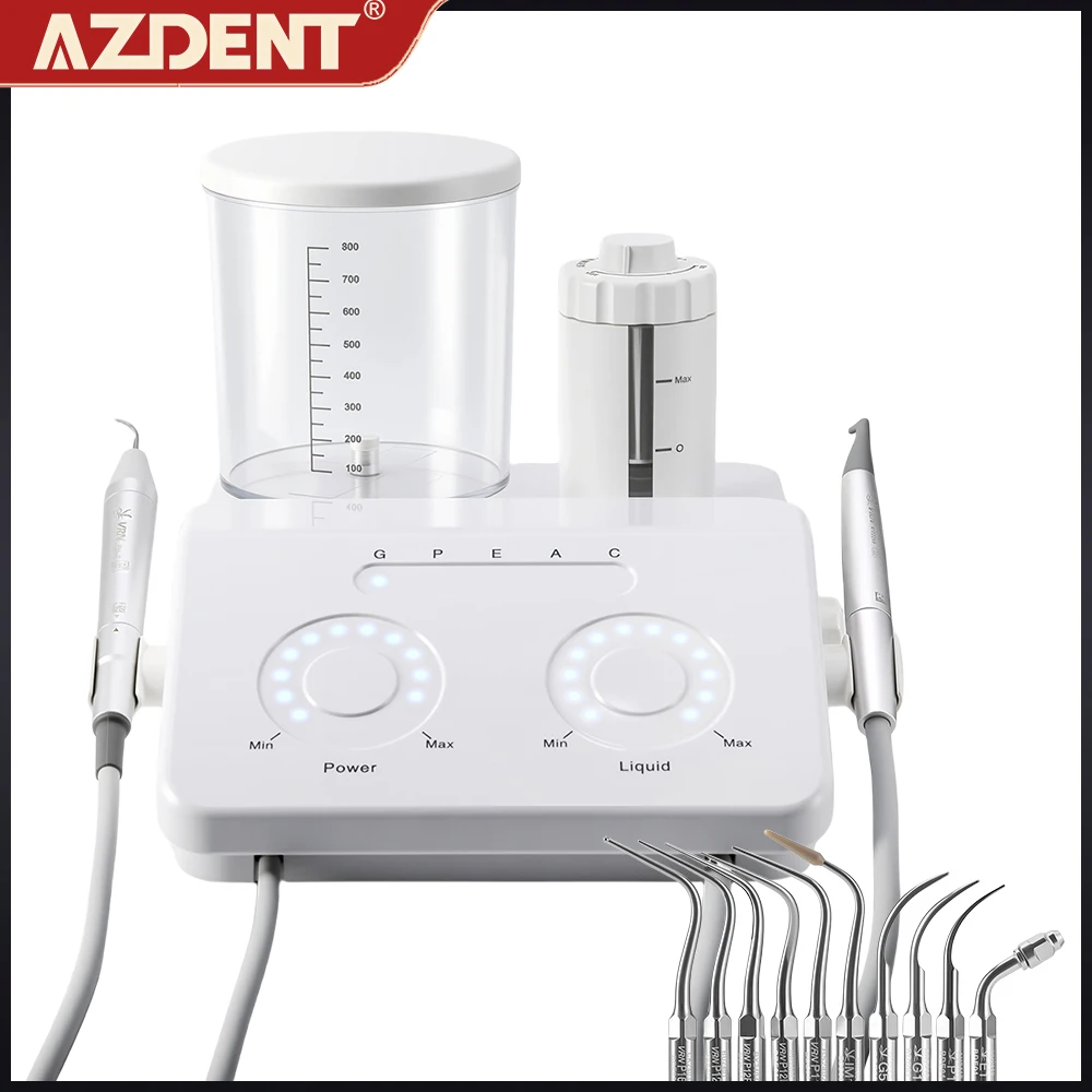 AZDENT Dental LED Ultrasonic Scaler 2 in 1 Air Polisher Periodontal Therapy Treatment System Scaling Function Auto Water Supply
AZDENT Dental LED Ultrasonic Scaler 2 in 1 Air Polisher Periodontal Therapy Treatment System Scaling Function Auto Water Supply