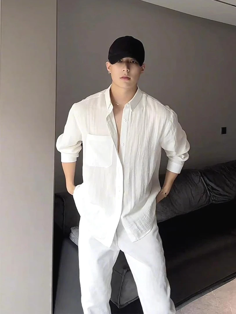 Elegant Linen Men's Shirt with Pleats Loose Long Sleeve Sun Protection Top Breathable Workwear Shirt for Youth All Seasons
Elegant Linen Men's Shirt with Pleats Loose Long Sleeve Sun Protection Top Breathable Workwear Shirt for Youth All Seasons