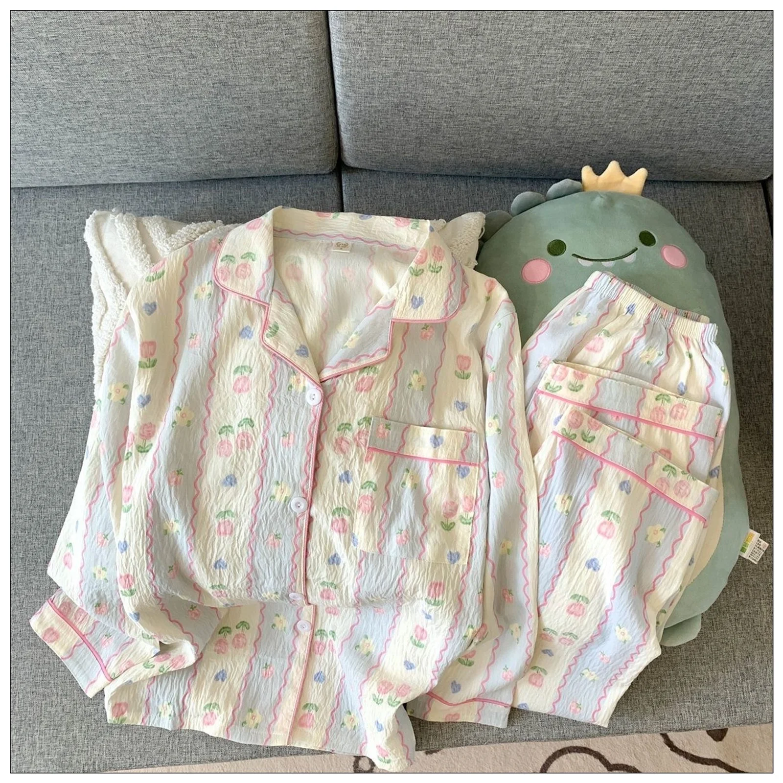 Womens Cotton Pajama Set Long Sleeve Button Down Shirt and Lounge Pants 2 Piece Cute Sets
Womens Cotton Pajama Set Long Sleeve Button Down Shirt and Lounge Pants 2 Piece Cute Sets