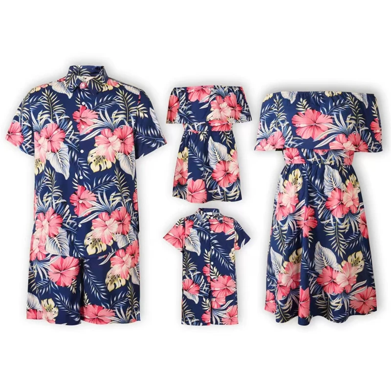 2024 Family Matching Outfits Look Off-Shoulder Mother Daughter Dresses Flower Father Son Shirts+Shorts Mommy and Me Clothes
2024 Family Matching Outfits Look Off-Shoulder Mother Daughter Dresses Flower Father Son Shirts+Shorts Mommy and Me Clothes