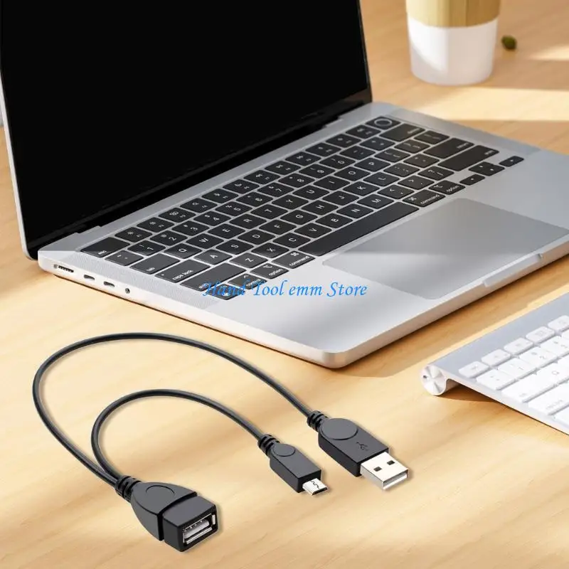 H37F Double Function MicroUSB OTG Adapter USB Female to MicroUSB/USB OTG Adapter Cable Connecting Keyboards Mouse Flash Drive