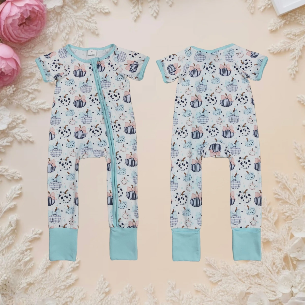 Adorable Baby Girls Long Sleeve Zipper Footie Rompers Bodysuit Coverall Blue Bows Pumpkins Fall Newborn Infant Toddler Clothing
Adorable Baby Girls Long Sleeve Zipper Footie Rompers Bodysuit Coverall Blue Bows Pumpkins Fall Newborn Infant Toddler Clothing