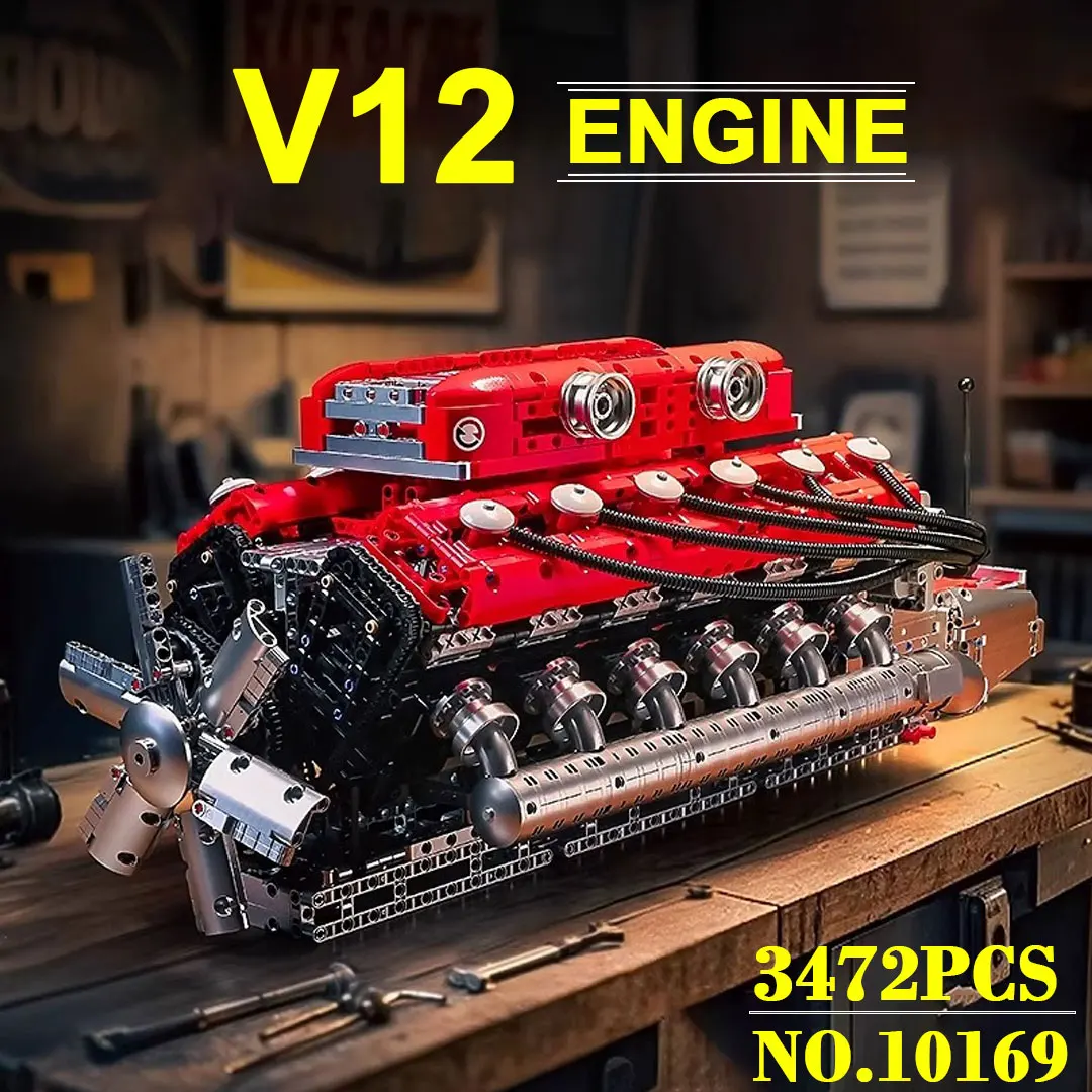 Mould King 10169 V12 Engine Building Kit 3472PCS MOC Inline Petrol Model Electric Motor Gearbox for Adult Collectors STEM Fans
Mould King 10169 V12 Engine Building Kit 3472PCS MOC Inline Petrol Model Electric Motor Gearbox for Adult Collectors STEM Fans
