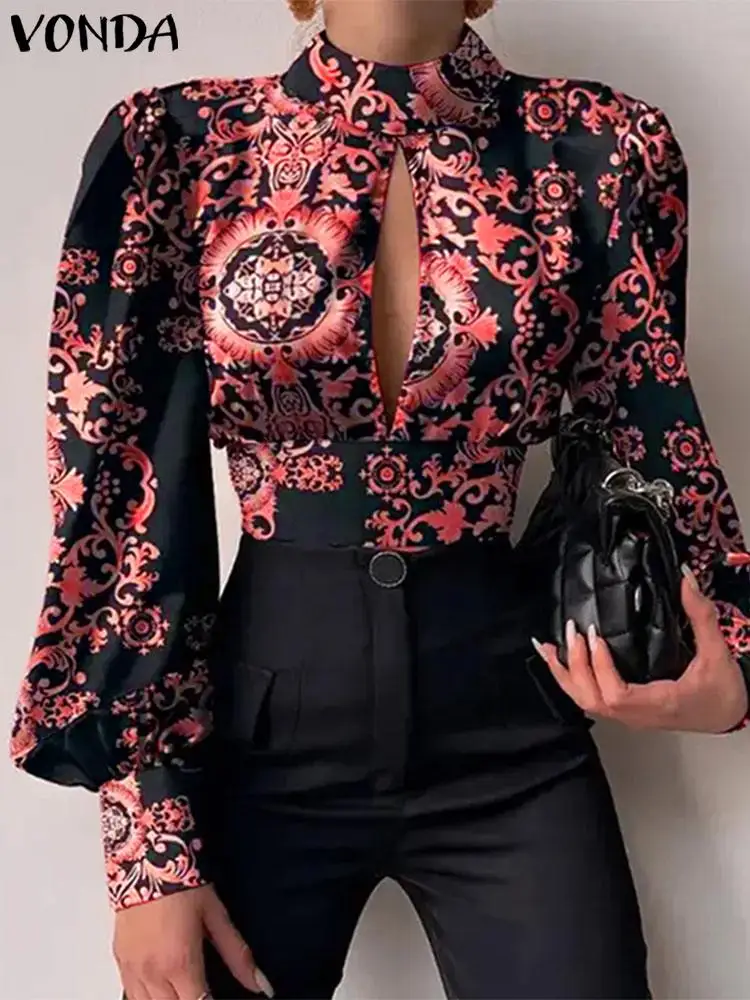 VONDA Fashion Women Blouse 2024 High Neck Hollow Out Blusas Casual Long Lantern Sleeve Print American Style Sexy Tops Vintage
VONDA Fashion Women Blouse 2024 High Neck Hollow Out Blusas Casual Long Lantern Sleeve Print American Style Sexy Tops Vintage