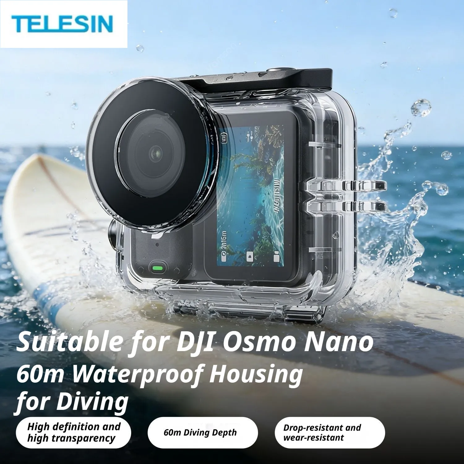 TELESIN 60M Waterproof Case for DJI Osmo Nano Protective Underwater Dive Housing Shell Diving Water Protective dive Case
TELESIN 60M Waterproof Case for DJI Osmo Nano Protective Underwater Dive Housing Shell Diving Water Protective dive Case