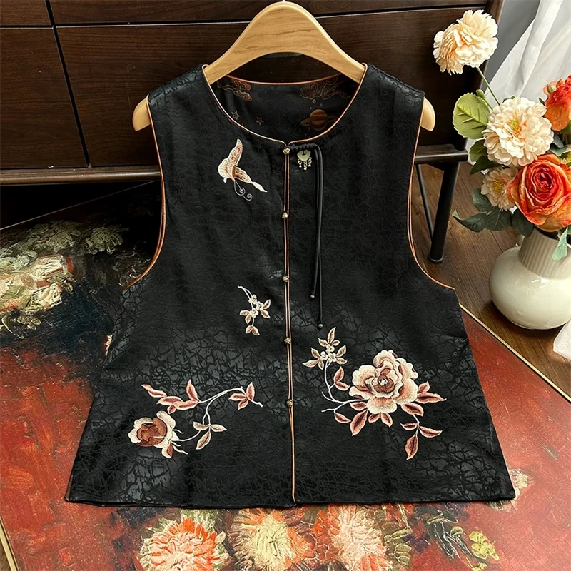 Женские жилеты и куртки: Новая вышитая жилетка в китайском стиле с бахромой на одной пуговице для весны и лета
Женские жилеты и куртки: Новая вышитая жилетка в китайском стиле с бахромой на одной пуговице для весны и лета