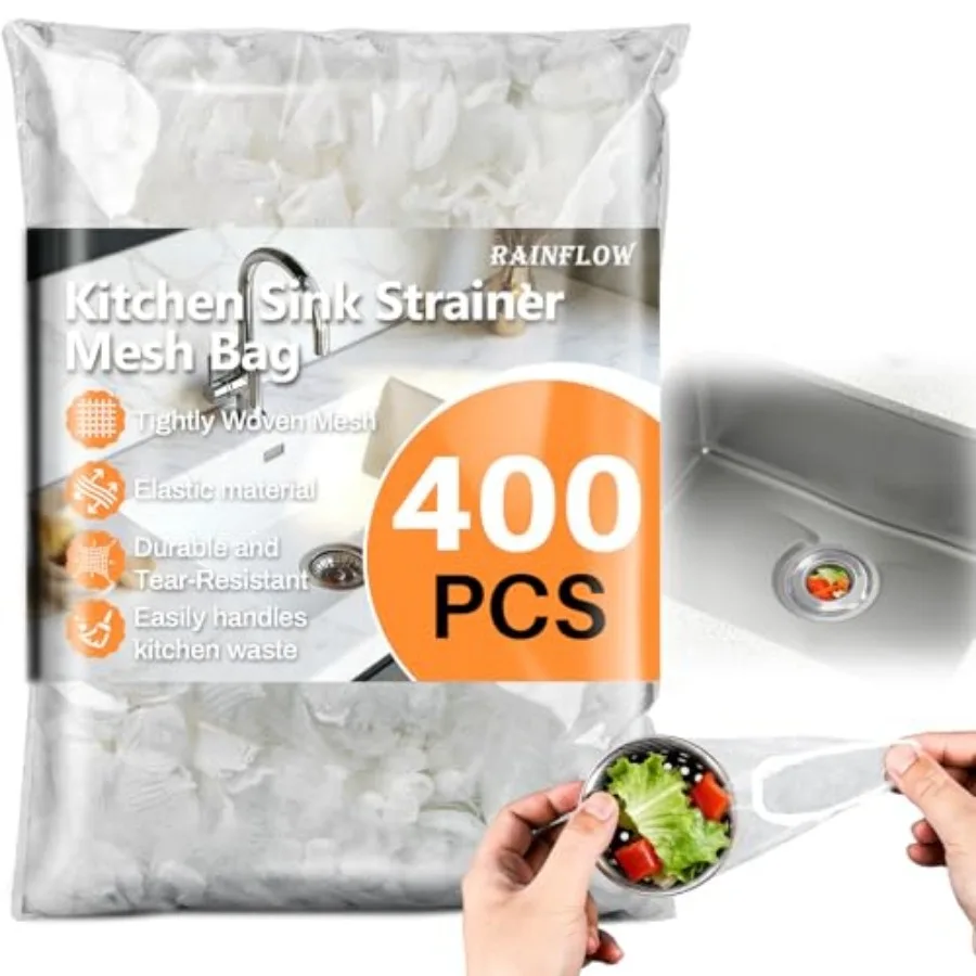 400 Pack Kitchen Sink Strainer Mesh Bag - Disposable Sink Drain Covers, Kitchen Essentials Sink Filter Nets, Anti-Clogging Sink
400 Pack Kitchen Sink Strainer Mesh Bag - Disposable Sink Drain Covers, Kitchen Essentials Sink Filter Nets, Anti-Clogging Sink