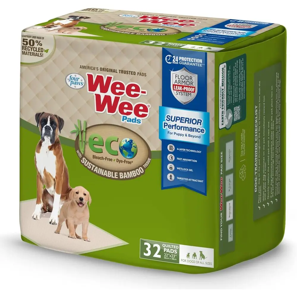 Eco-Friendly Bamboo Dog & Puppy Potty Pads, Crate Liners, 22 x 23, 200 Pack
Eco-Friendly Bamboo Dog & Puppy Potty Pads, Crate Liners, 22 x 23, 200 Pack